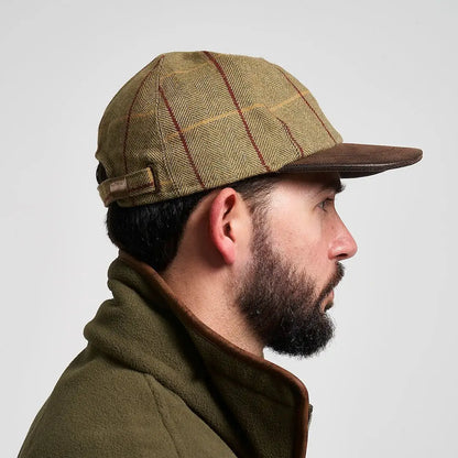 Tan Jack Pyke tweed baseball hat with brown brim