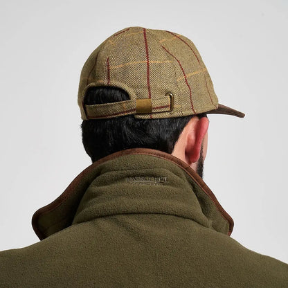 Jack Pyke tweed baseball hat with tan herringbone red brown stripes