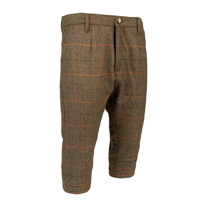Jack Pyke olive green brown tweed plaid capri pants with button waist