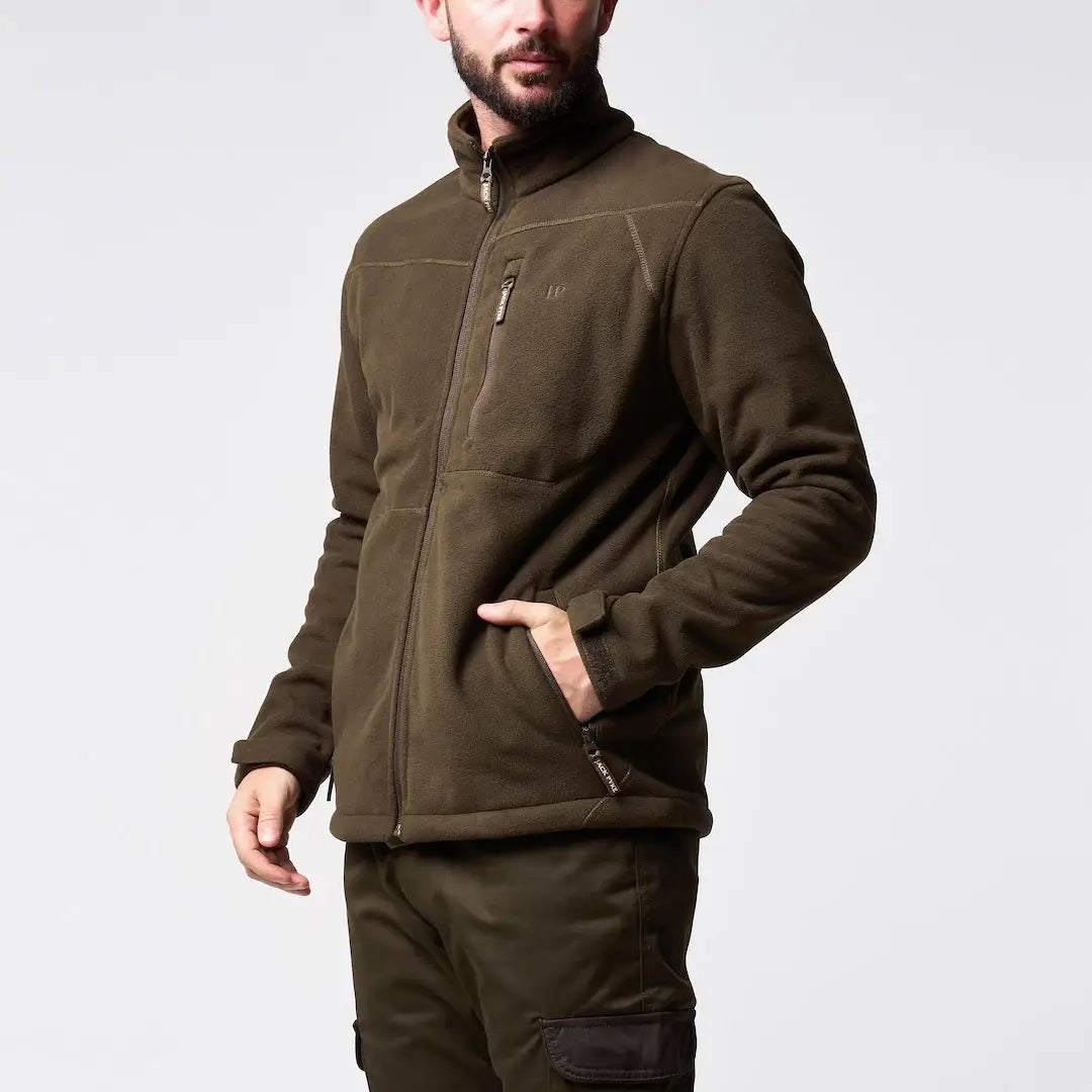 Jack Pyke waterproof fleece jacket in olive green with zip pockets