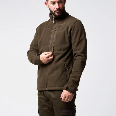 Jack Pyke waterproof fleece jacket in olive green with zip pockets
