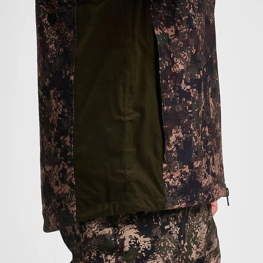 Jack Pyke Weardale field jacket in digital camo with olive lining