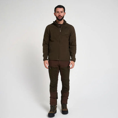 Jack Pyke Weardale fleece jacket in olive green with hood and zip pockets