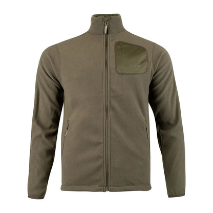Jack Pyke Weardale fleece jacket in olive green with high collar and pockets