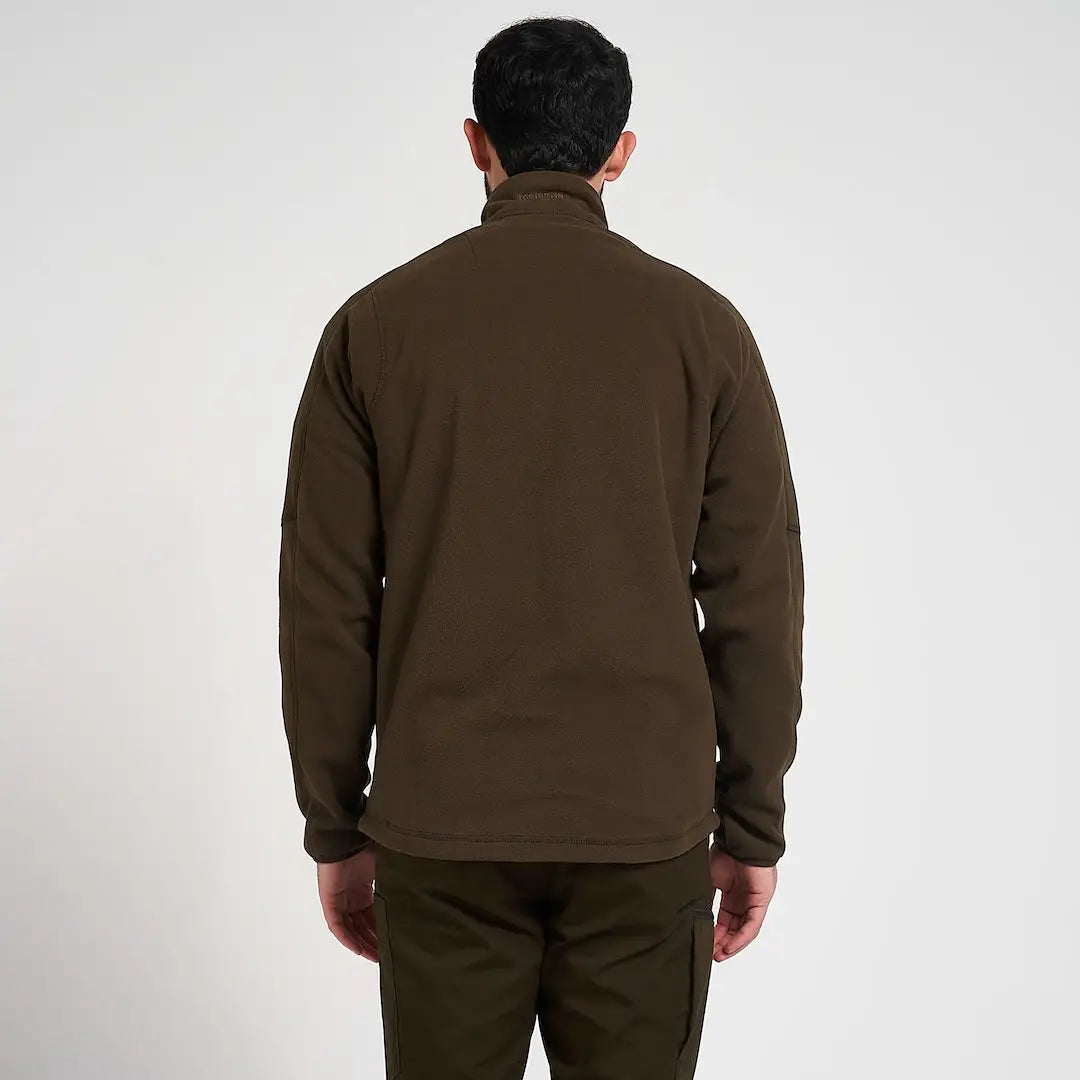 Jack Pyke Weardale fleece jacket in brown with high collar and long sleeves