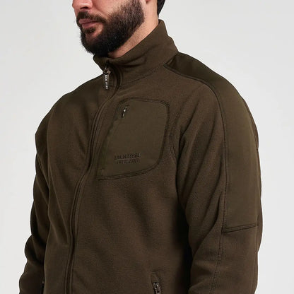 Jack Pyke Weardale fleece jacket in olive green with high collar and zippered pockets