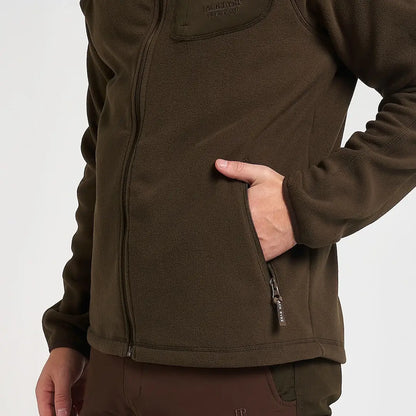 Jack Pyke Weardale fleece jacket in dark olive green with front zipper and pockets