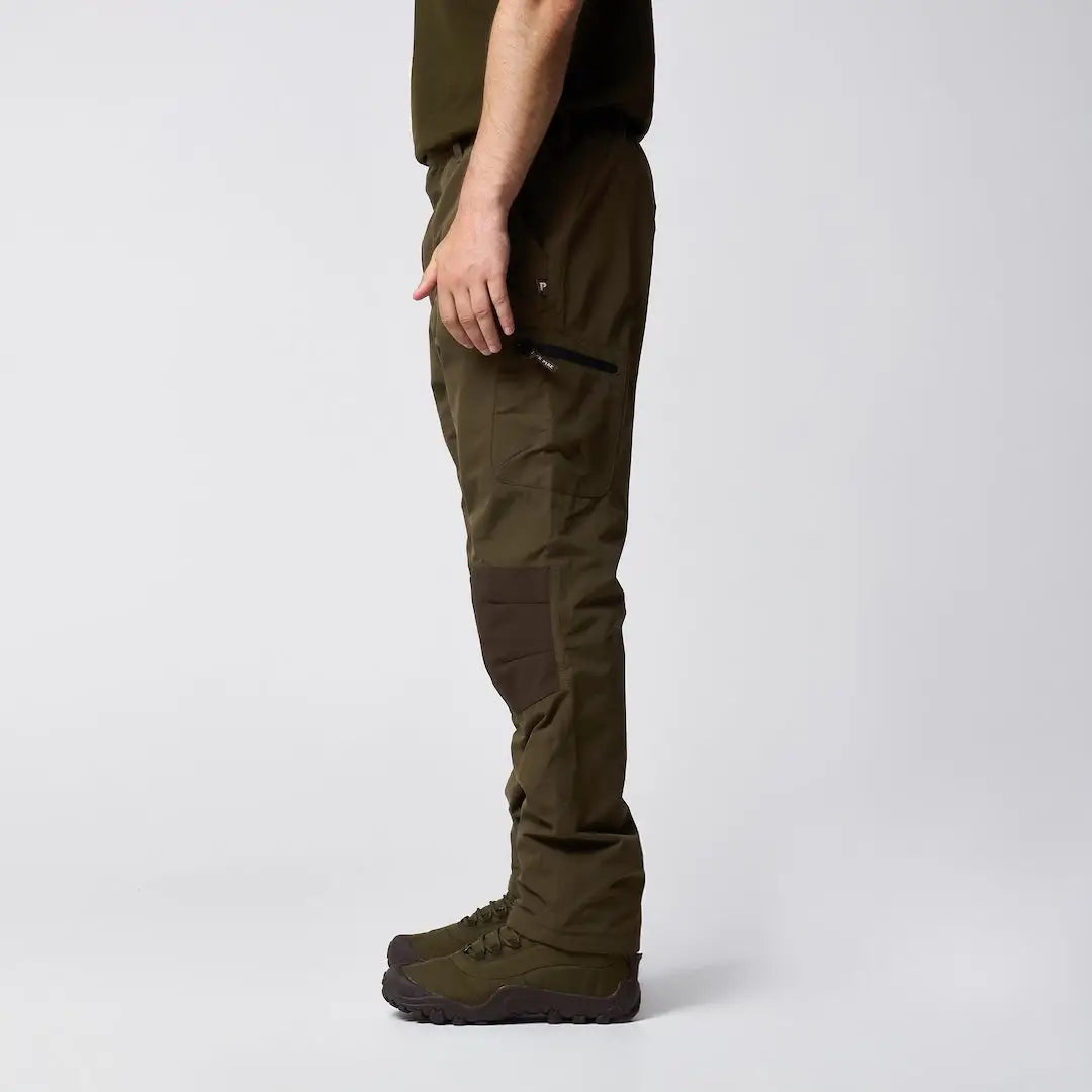 Jack Pyke Weardale olive green tactical pants with reinforced knees and zip pockets