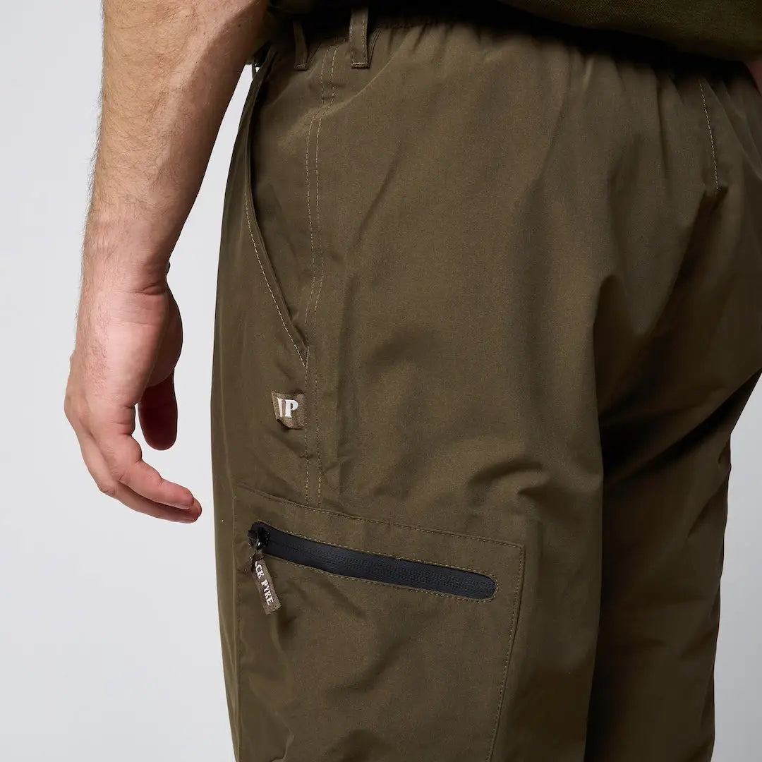 Jack Pyke Weardale olive green waterproof cargo pants with zip pockets