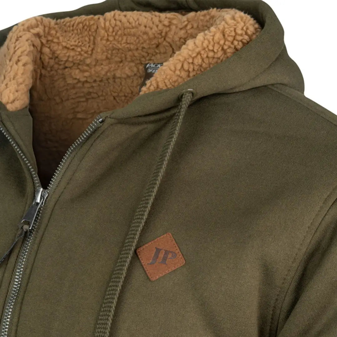 Kefitevd Heren hoodie met sherpa fleece voering, capuchon, ritssluiting, winddicht, warme winter hoodie met zakken, legergroen, XL Kefitevd Heren hoodie met sherpa fleece voering, capuchon, ritssluiting, winddicht, warme winter hoodie met zakken, legergroen, XL