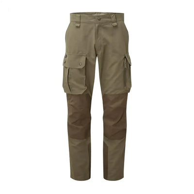 Men’s olive green heritage trousers with reinforced knees, perfect for country clothing and hunting