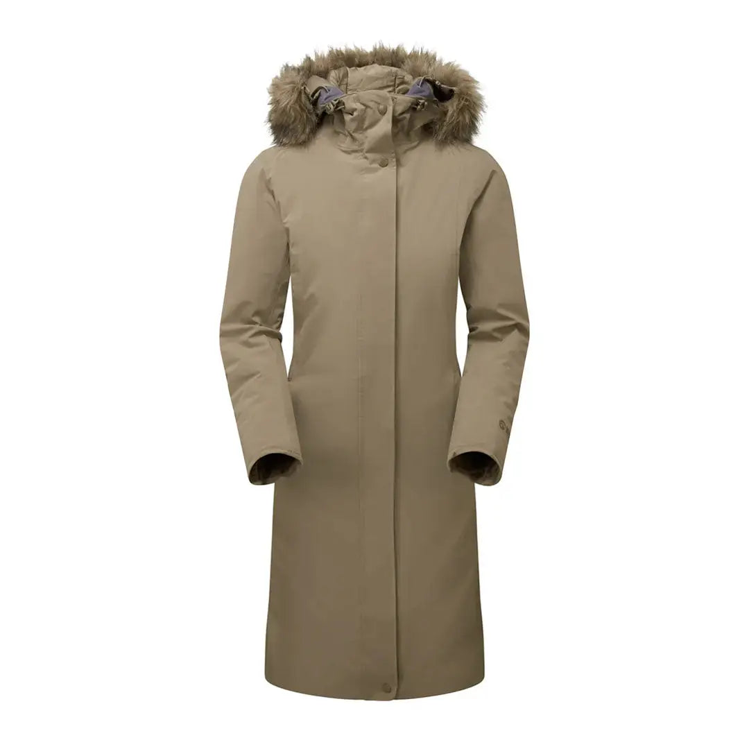 Keela Womens Crofter Parka with contemporary silhouette and fur-trimmed hood for everyday life