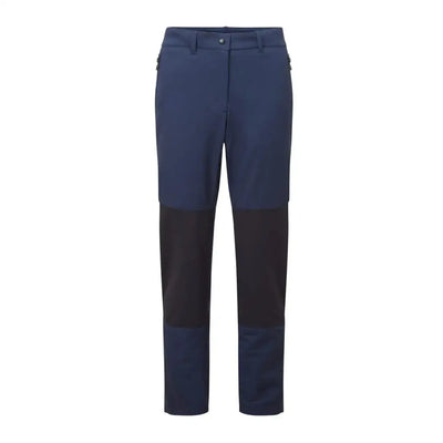 Navy blue Keela Womens Nevis Trousers with sleek black knee patches, super versatile!