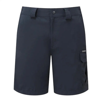 Navy blue Keela Womens Peru Combat Shorts with belt loops and cargo pocket, perfect for travel wear