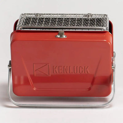 Red Kenluck Mini Grill perfect for BBQs and on-the-go grilling adventures