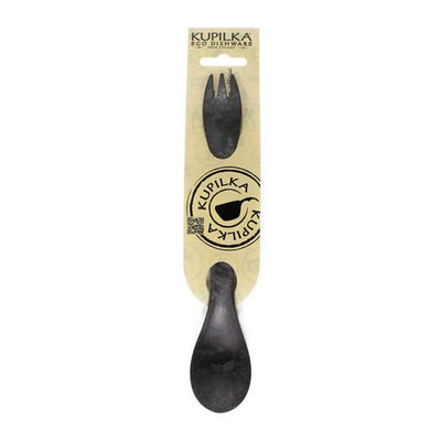 Black eco dishware set with Kupilka Large Spork perfect for country clothing and outdoors