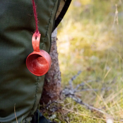 Hand-carved wooden Kuksa cup in Kupilka Mini Cup design perfect for outdoor adventures