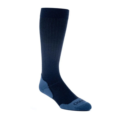 Navy blue compression sock from Le Chameau Iris Socks collection, perfect for chameau iris fans