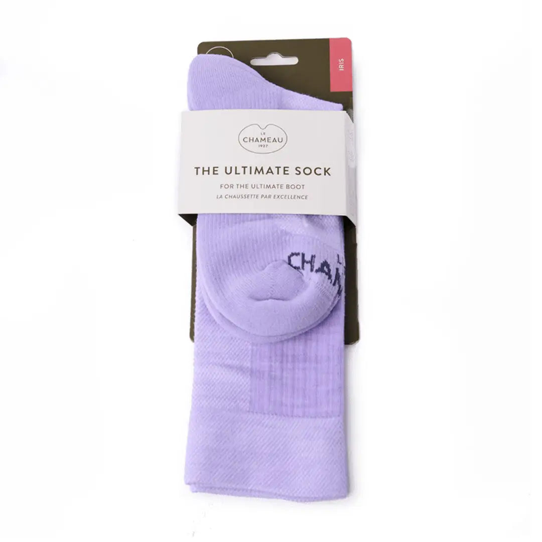 Lavender lavender sock in packaging for Le Chameau Iris Socks