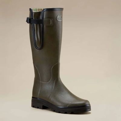 Olive green Le Chameau Men’s Vierzon Jersey Lined Wellington Boots for outdoor adventures