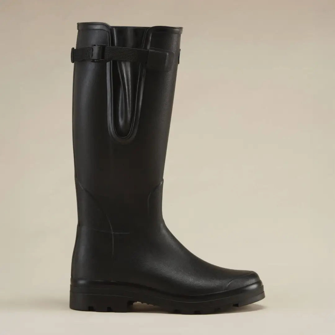 Black rubber riding boot from Le Chameau Men’s Vierzonord Neoprene Lined Wellington Boots