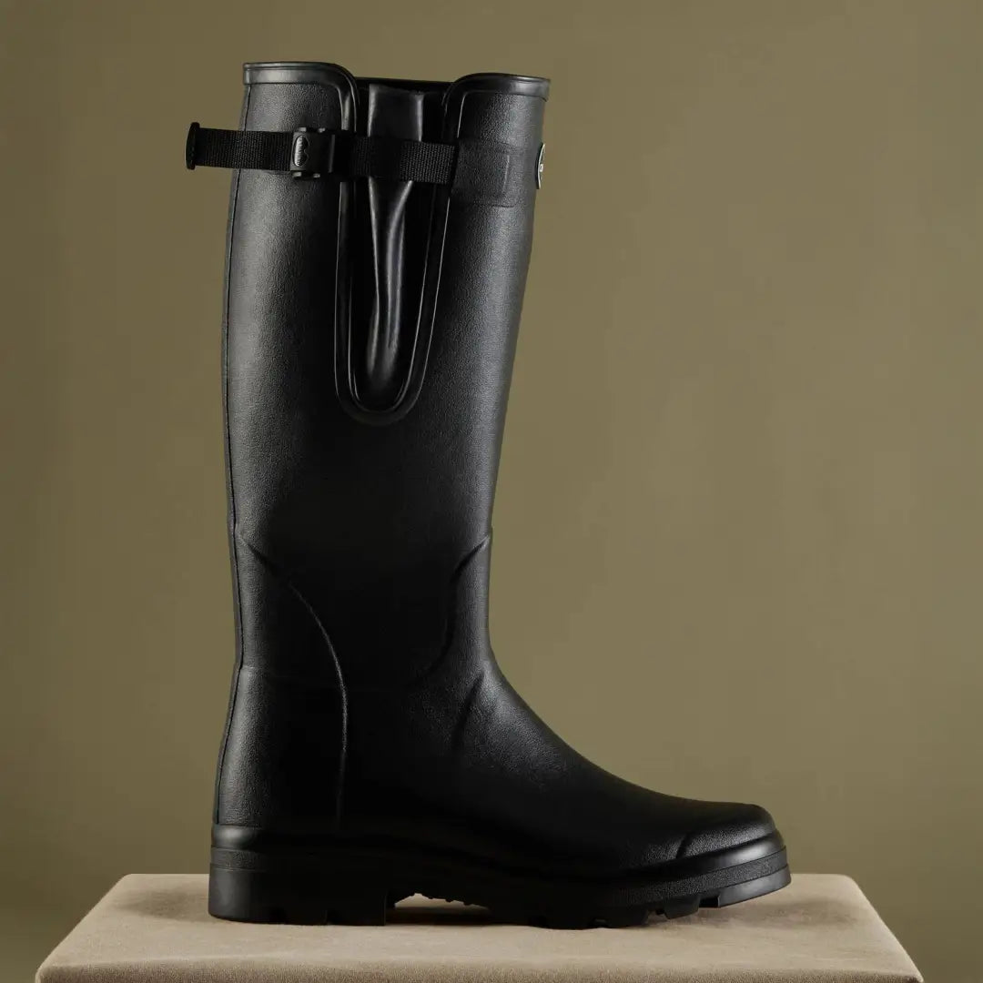 Black rubber rain boot from Le Chameau Men’s Vierzonord Neoprene Lined Wellington Boots