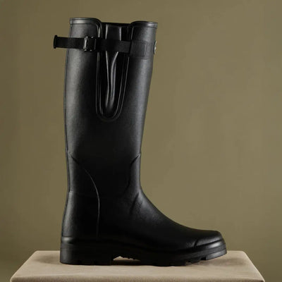 Black rubber rain boot from Le Chameau Men’s Vierzonord Neoprene Lined Wellington Boots