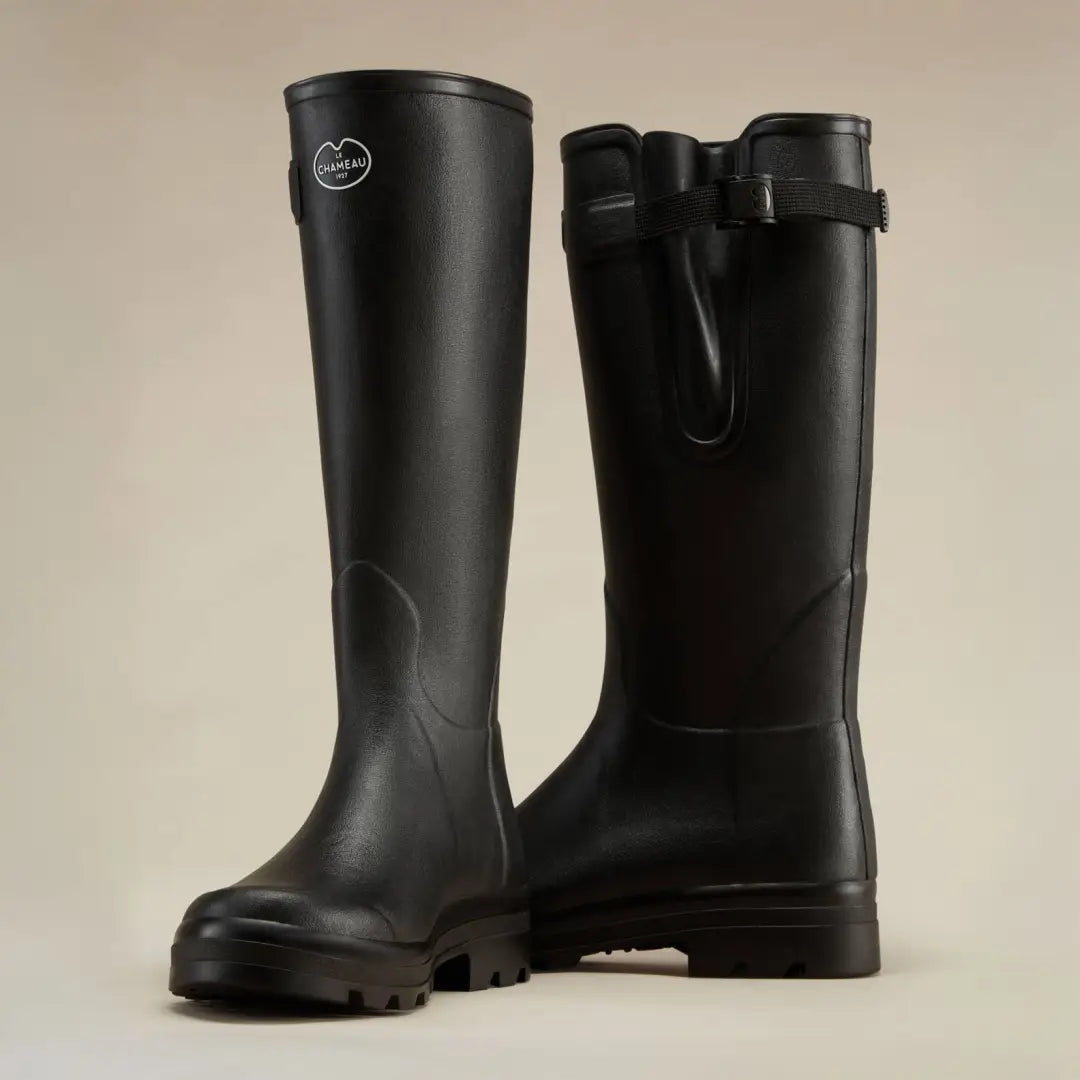 Black rubber rain boots from Le Chameau Men’s Vierzonord Neoprene Lined Wellington Boots