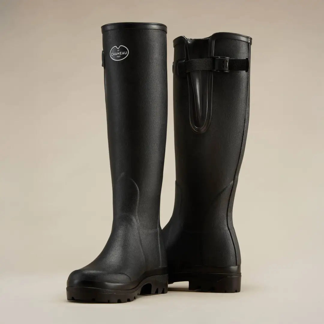 Stylish Pair of Le Chameau Women’s Vierzon Jersey Lined Wellington Boots in black