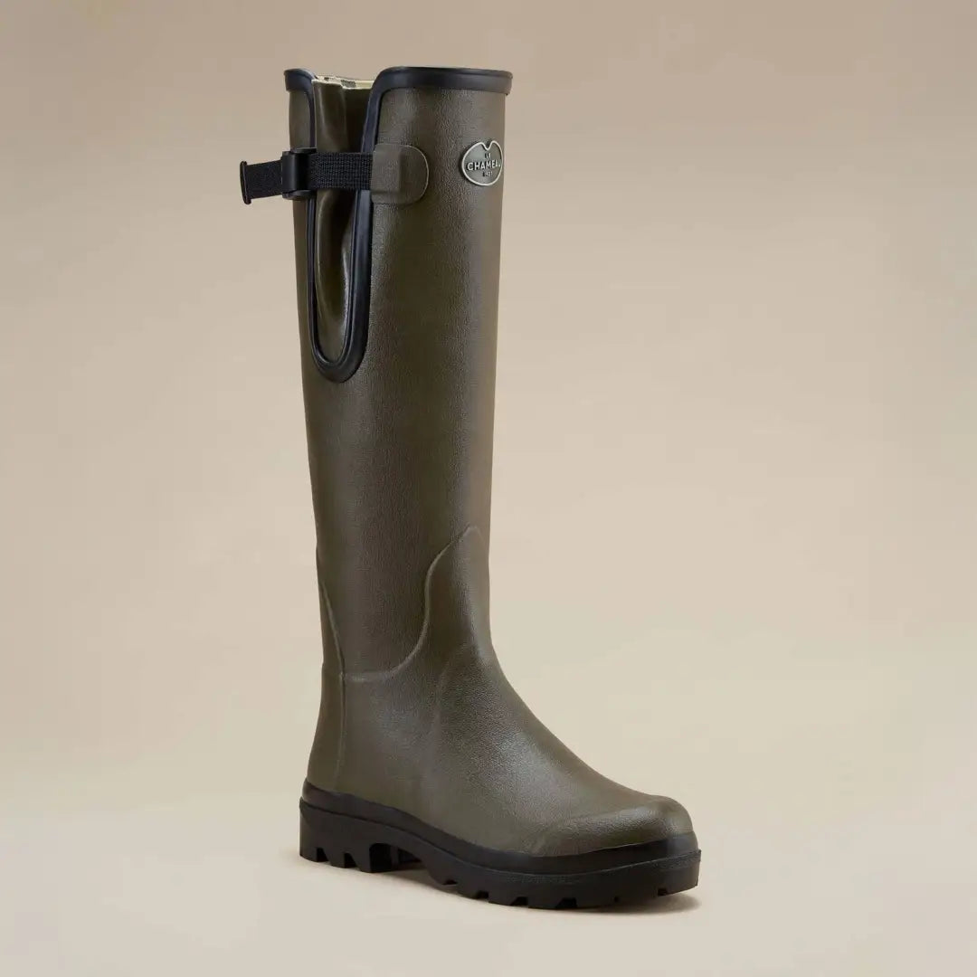 Olive green rubber riding boot from Le Chameau Women’s Vierzon Jersey Lined Wellington