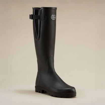 Black rubber riding boot from Le Chameau Women’s Vierzon Jersey Lined Wellington collection