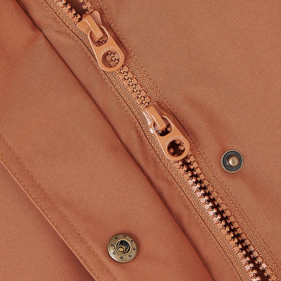 Lighthouse Imogen Ladies Coat with brown color, two-way zipper, and snap closures
