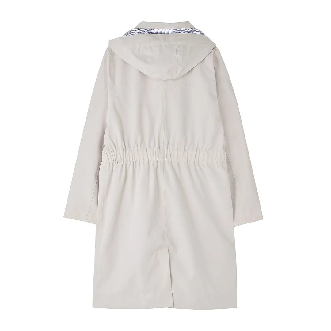 Beige Lighthouse Ladies Annika Coat with hood and drawstring waist perfect for rain