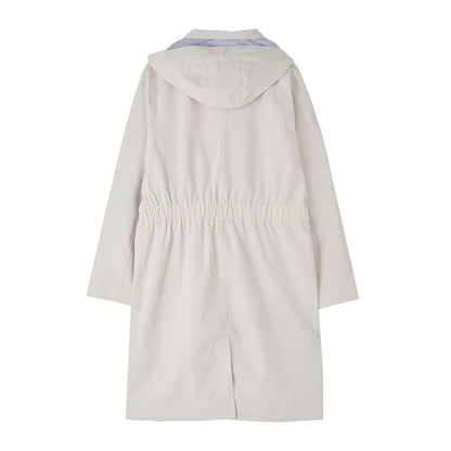 Beige Lighthouse Ladies Annika Coat with hood and drawstring waist perfect for rain