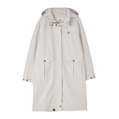 Beige hooded raincoat from Lighthouse Ladies Annika Coat collection for stylish ladies