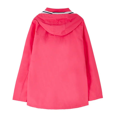 Pink Hooded Raincoat showcasing the Lighthouse Ladies Beachcomber II Coat for stylish rain protection