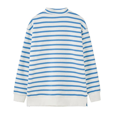 Blue and white striped sweatshirt from Lighthouse Ladies Coral Jersey collection