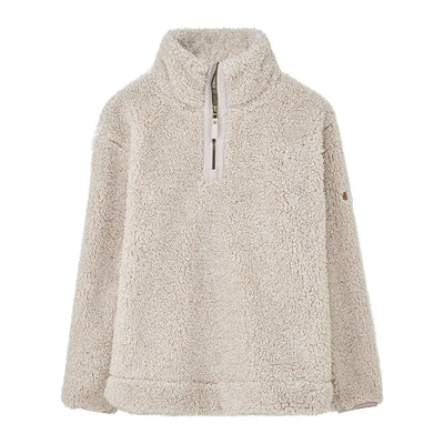 Cream-colored Lighthouse Ladies Coast Fleece half-zip pullover with quarter-zip collar