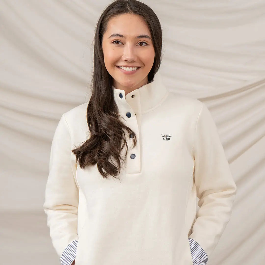 Lighthouse Ladies Haven II Jersey pullover with high collar and dark buttons