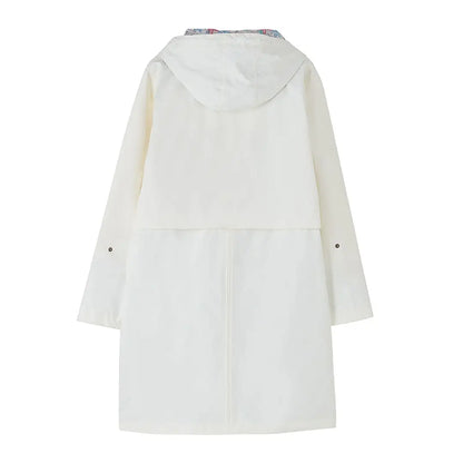 White hooded raincoat from Lighthouse Ladies Pippa Coat collection for ladies