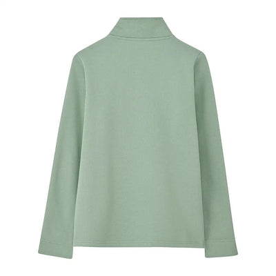 Pale green Lighthouse Ladies Shore II Jersey long-sleeve quarter-zip polo shirt