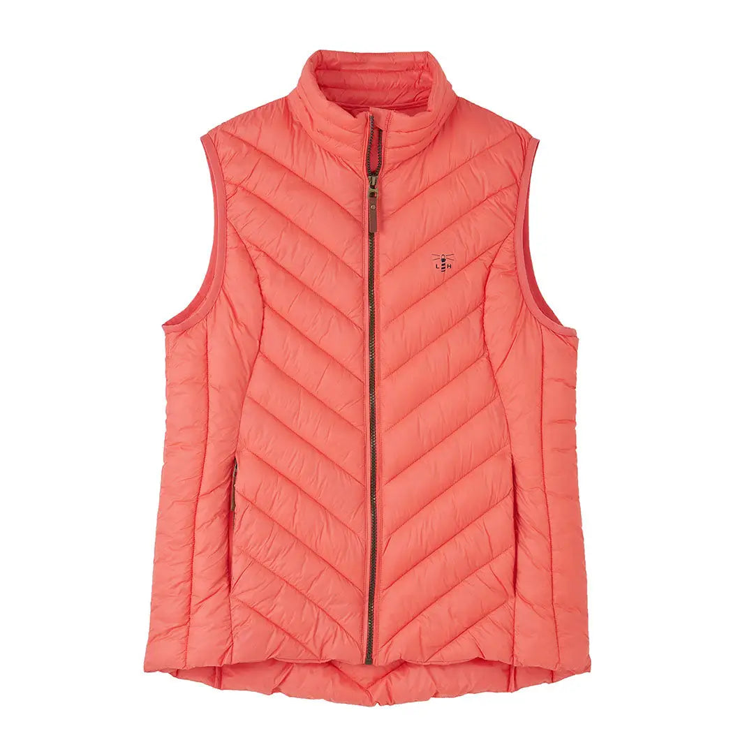 Coral quilted vest from Lighthouse Laurel, perfect for country clothing adventures