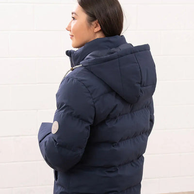 Lighthouse Margot Ladies Coat navy blue puffer jacket with hood for stylish warmth