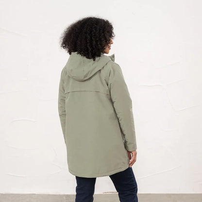 Sage green hooded parka jacket from Lighthouse Scarlet Ladies Coat for country clothing outdoors