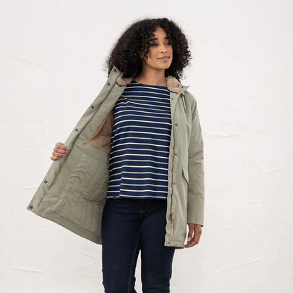 Lighthouse Scarlet Ladies Coat, light green parka perfect for outdoors and country clothing