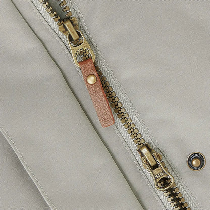 Lighthouse Scarlet Ladies Coat in light grey with brass zippers for country clothing outdoors