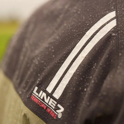 Close-up of Line7 Storm Pro20 Jacket in nylon rip-stop fabric with white logo