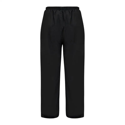 Black wide-leg trousers with elastic waistband for country clothing and outdoor adventures