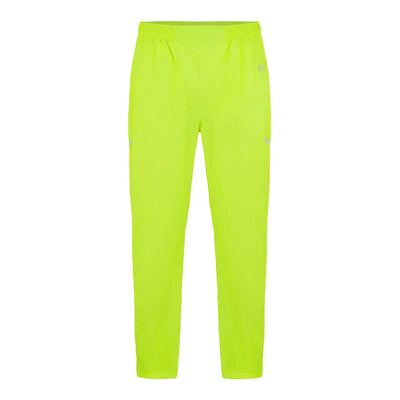 Neon yellow athletic leggings paired with Mac In A Sac Origin zip overtrousers