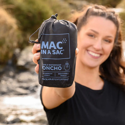 Packaged Mac in a Sac Origin poncho with wrist straps, perfect for country clothing